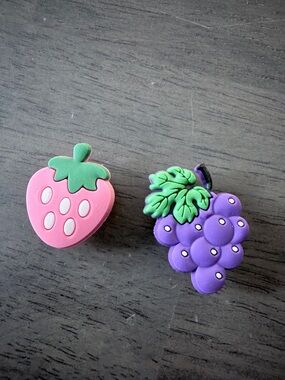 CROCS Pink Strawberry & Purple Grape Jibbitz Shoe Charms